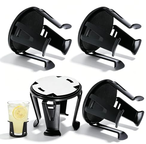 4 Stück Auto Becherhalter, Getränkehalter Auto Selbstklebende Universelle Getränke Halter Multifunktionale Dosenhalter Flaschenhalter für Getränke Kaffeebecher Flaschen (Schwarz)