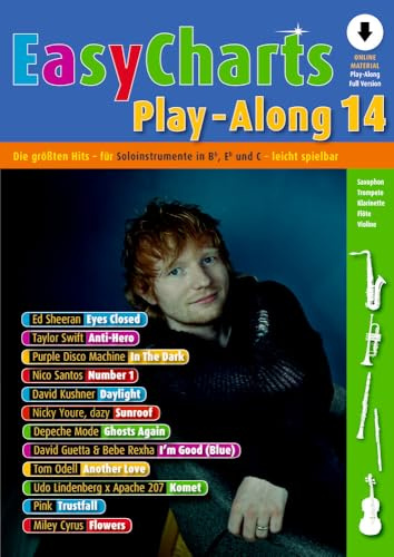Uwe bye : easy charts play-along c/eb/bb-instrument vol 14 - recueil + audio online: Band 14. C/Eb/Bb-Instrument.