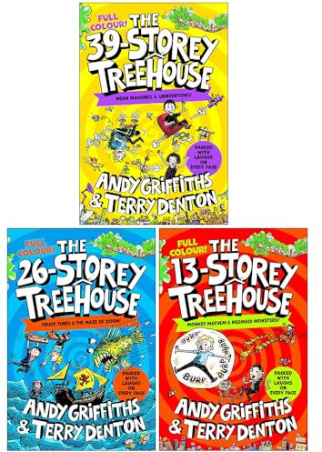 The Treehouse Colour Edition Collection 3 Books Set By Andy Griffiths (The 39-Storey Treehouse, The 26-Storey Treehouse & The 13-Storey Treehouse)