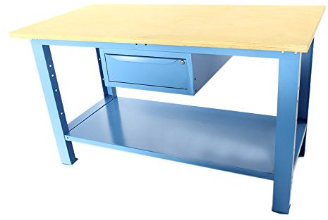 Banco de trabajo 1,5 Mt. Con Piano De Madera + Cajón Serie Industria Sogi x3b-10 _ a