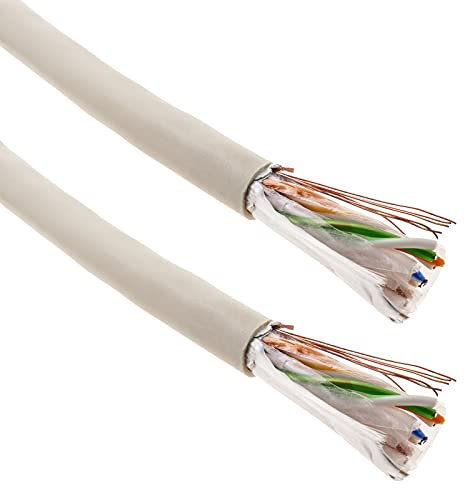 BeMatik - Bobina de Cable de Red LAN FTP categoría Cat.6 24AWG CCA rígido Gris 305m