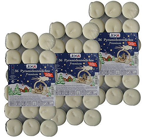 Belladecora Pyramiden-Teelichte 3 x 36 Stück - mit größerer Flamme und hoher Wärmeabgabe