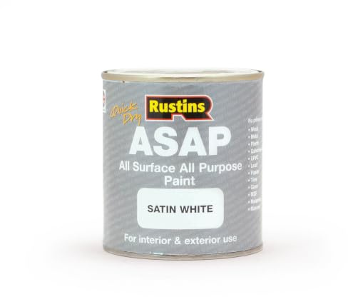 Rustin's (ASAPWH500 - Toute le peinture de surface - Intérieur et extérieur - Séchage rapide - finition satinée - Blanc - 500ml