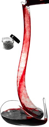 Le Sens Amazing Home Decanter per vino in cristallo Cobra, caraffa a forma di serpente per vino rosso, set di perline per la pulizia