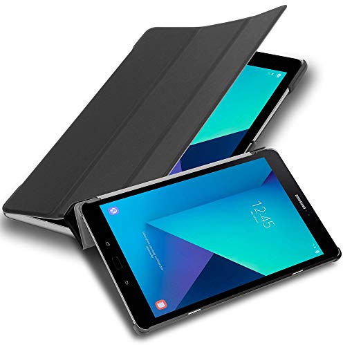 Cadorabo Hülle kompatibel mit Samsung Galaxy Tab S3 (9.7 Zoll) Tablethülle mit Auto Wake Up aus Kunst Leder Flip Klappbare Magnetische Cover Hülle für Galaxy Tab S3 (9.7 Zoll) Tasche in Schwarz