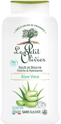 LE PETIT OLIVIER - Gelée De Douche Hydratante - Aloe Vera - PH Neutre Pour La Peau - 96% D'Origine Naturelle - Sans Savon, Sans Colorant - Fabriqué En France - 500 ml