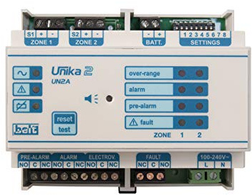 Central unit UNIKA 2 DIN omega 6 modules for 2 gas detectors