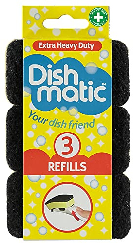 Dishmatic Extra Heavy-Duty Refills, Perfect For Tough Stains, 3 Pack