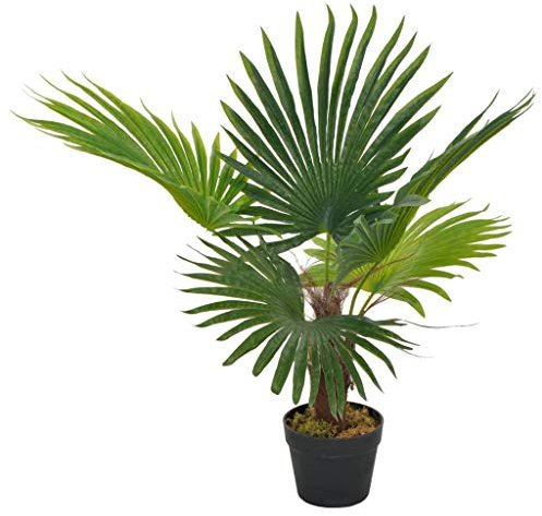 Kunstpflanze im Blumentopf Künstliche Pflanze Palme mit Topf - 70 -cm Deko Pflanze Zimmerpflanze künstlich Kunstbaum