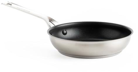 KitchenAid Stainless Steel Bratpfanne (20cm), PFAS-freie gesunde keramische Antihaftbeschichtung beschichtet, beschichtet, Induktionsgeeignet, backofengeeignet, spülmaschinenfest, Silber