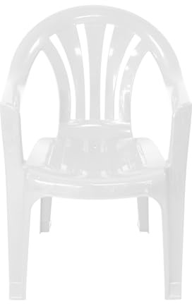 simpa Solana WHITE Stackable Low Back Plastic Garden Chair for Indoor or Outdoor Use - Choose from Black, Green, White & Taupe Colours.