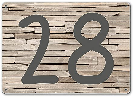 banjado® Hausnummernschild personalisierbar Motiv Steinplatten - Hausschild personalisiert Draußen mit Straßennamen möglich - Hausnummernschild Edelstahl versch. Motive - inkl. Montagematerial