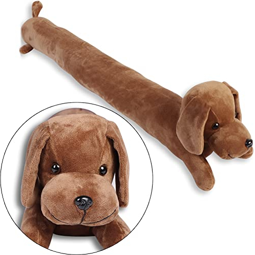 CERAYOU Dog Fabric Under Door Draft Stopper, 3LB Heavy Duty Decorative Soundproof Door Draft Blocker, 36 Inch Animal Energy Saving Draft Guard, Sincere