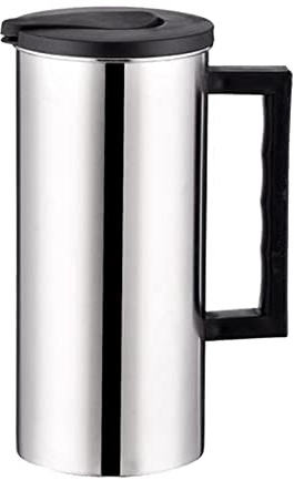 Colcolo Jarra de acero inoxidable con tapa, jarra de agua fría/caliente, jarra de bebidas para casero, té, negro