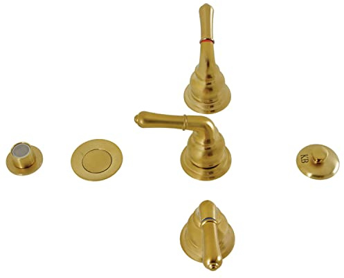 Kingston Brass KB327 Bidet Faucet with Brass Pop-Up, Brushed Brass