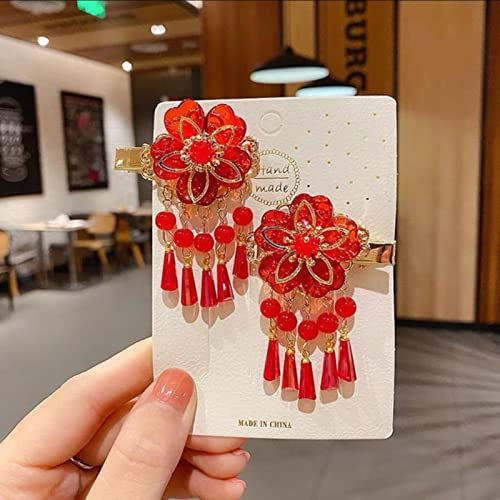 Haarnadel im antiken Stil mit Quaste, lange Kette, Perlen, baumelnder chinesischer Hanfu-Kopfschmuck