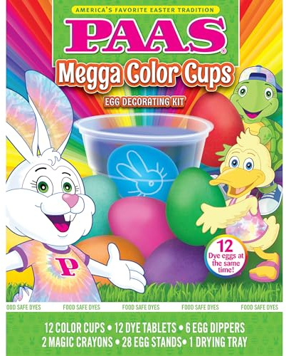 PAAS Megga Color Cups Egg Decorating Kit: Dye 12 Eggs at The Same Time!