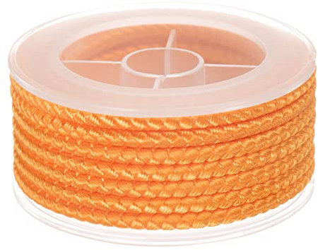 sourcing map Hilo de Nylon, Cuerda de Abalorios de Cordel, Cordón Trenzado Extrafuerte 4mm para Pulseras Joyería Fabricación Bricolaje Artesanía 3,2 M/10,5 Pies, Naranja