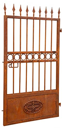 Biscottini Cancello giardino esterno ferro battuto L107xPR8xH200 cm - Cancello esterno finemente restaurato - Cancello in ferro per esterno e recinzione giardino