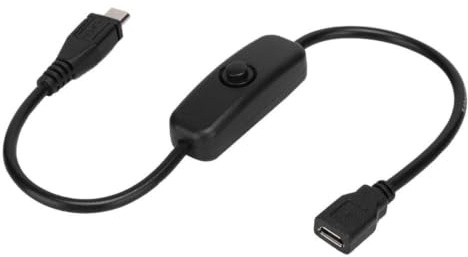 SUNGOOYUE Micro USB Switch On Off Cable, Female to Male Extension Cable with 501 Button Switch for