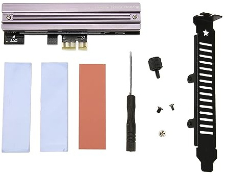 Adattatore SSD M.2 da NVMe a PCIe con Dissipatore di Calore con Coperchio Superiore, Convertitore da M.2 NVMe a PCI-E Scheda 4.0 X1 X4 X8 X16 (SSD 2230/2242/2260/2280 M.2)
