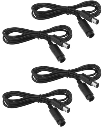 YINETTECH 4pcs Câbles d'extension Joypad 1.8m Câble d'extension Contrôleur de Console de Jeu Compatible avec Nintendo Gamecube Wii Rallonge de Contrôleur de Manette de Jeu