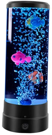 Fenteer Blumenlampe Nachtlicht Stimmungslampe mit Fernbedienung, Fisch-Aquarium-Lampe für Kinder Zuhause Büro Wohnzimmer Schlafzimmer Dekoration