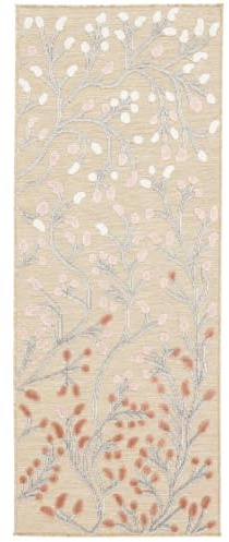 RugVista Garden In & Outdoor-Teppich, Rechteckig, 80 x 200 cm, Beige/Rosa | Moderne, Mittlerer Stapel, Nur Handwäsche, Oeko-Tex 100, UV-beständig, Küche, Diele, Patio