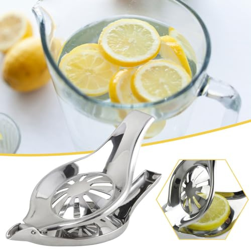 Finyoffiy Zitronenpresse,Handpresse Edelstahl Zitruspresse Limettenpresse Lemon Juicer Squeezer Handentsafter Spülmaschinenfest für Zitronensaft, Orangensaft, Limettensaft (Lemon)