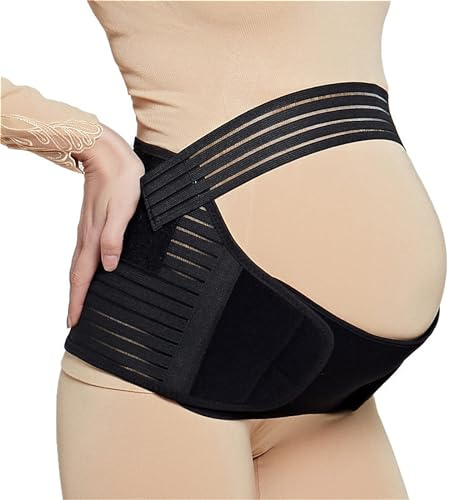 QKURT Cinturón de Embarazo,3 en 1 Fajas de Maternidad y Soporte,Banda De Maternidad Para El Embarazo,Faja de Embarazo para Preparación al Parto Aliviar Dolor de Espalda Pelvis Cadera (M(70-100cm))