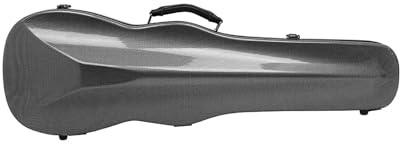 YIORYO Hartschalen-Geigenkoffer 4/4, Geigenbox in voller Größe aus Kohlefaser mit verstärktem Tragegriff, Geigenrucksack mit Rückengurten(Silver gray)