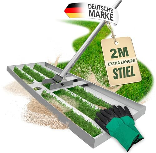 easimo | Rasen Rakel / Rasenrechen BxL: 80x30 cm Stahl I Rasenpflege Rakel Werkzeug für mehr Bodenebenheit I Garten- & Rasenpflege mit dem Planierrechen