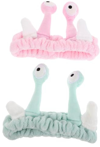 Happyyami 2stücke Teiliges Süßes Schnecken-spa-stirnband-set Rutschfestes Haar-accessoire Für Mädchen Elastisches Stirnband Vielseitig Einsetzbar Für Gesichtswäsche Und Hautpflege