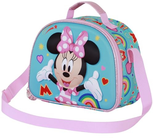 Disney, Bolsa Portamerienda 3D Unisex Kids, Turquesa Minnie Mouse, One size