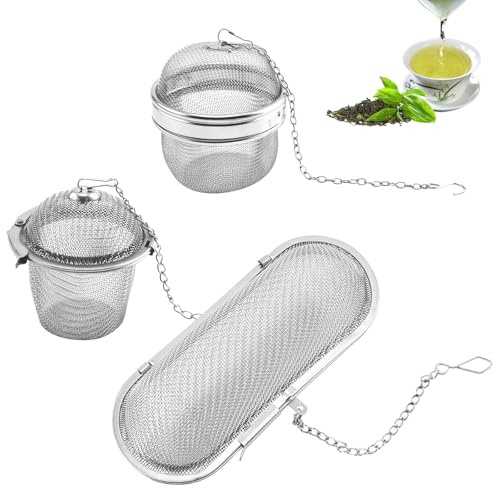 Yistoi 2 Pieces Filtre À Thé, Infuseur À Thé en Acier Inoxydable, Passoire À Boule de Thé,Passoire À Herbes, Spice, Soup Filter, Rectangulaire et Rond Convient pour La Cuisson Du Thé, de La Soupe