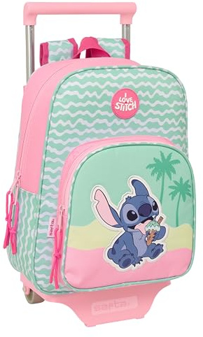 SAFTA Stitch Ice Cream - Mochila Infantil con Carro 705, Ideal para Niños de Diferentes Edades, Cómoda y Versátil, Calidad y Resistencia, 26x11x34 cm