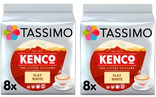 Tassimo Kenco Flat White Coffee Pods x8 (Pack of 2, Total 16 Pods)