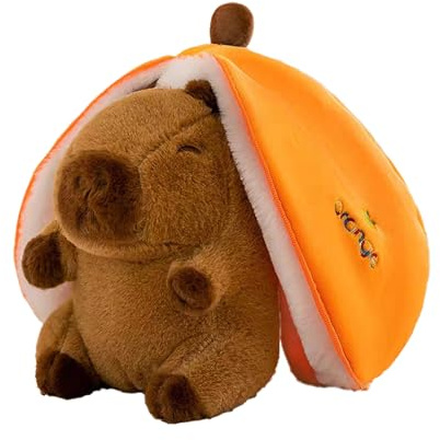 Nixiara Reversible Plush Bunny - Avocado -Spielzeug, Weiches Tierkissen | Kleine Capybara -Form -Stoffpuppe Für Kinder, Süßes Transformierendes Spielzeug Für, Bettausstellung, Geburtstagsgeschenk Für