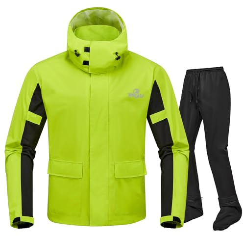 IRON JIA'S tuta impermeabile da moto da uomo, giacca impermeabile da moto da uomo, utilizzando il tessuto di protezione ambientale GRS, leggero impermeabile antivento traspirante, moto, ciclismo