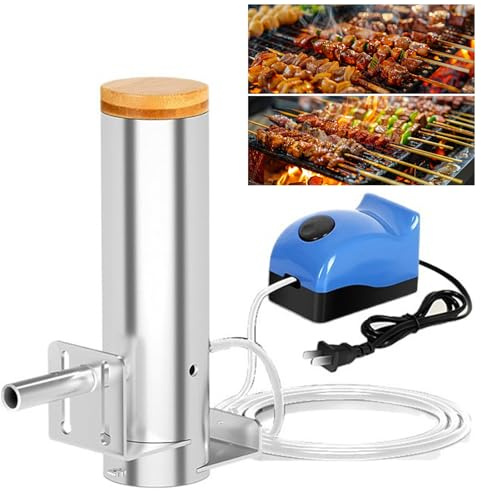 Edelstahl Kaltrauchgenerator, Tragbares Räucherofen Elektrisch | Elektrisch Rauchgenerator mit Pumpe, Zum Räuchern von Lebensmitteln und Fleisch, BBQ Rauch-Erzeuger