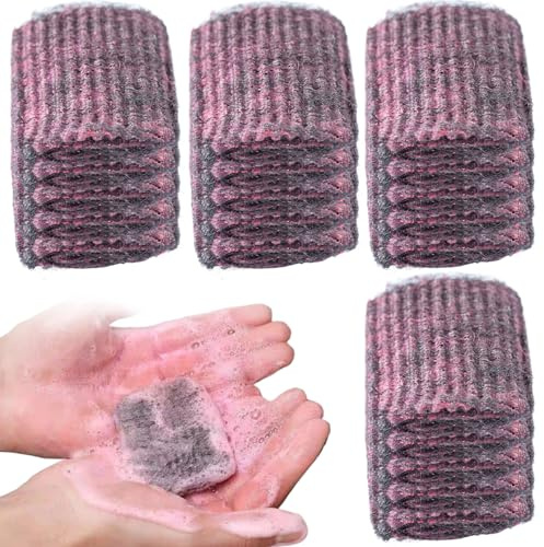 Hilai Steel Wool Scrubber, 20Pcs Steel Wool Soap Pads Pre-Soaped Scrubber Effective Clean Soap Pads Non Scratch Metal Scouring for Cleaning Pots, Pans, Ovens Tough Kitchen Grease