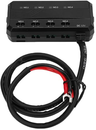 Yosoo Blocco Portafusibili a 4 Circuiti con relè, Morsettiera a Basso Profilo da 12V 20A per Cablaggio Automobilistico, PC Resistente con Indicatore LED dello Stato del Fusibile