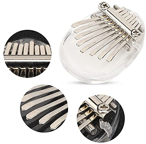 Zisemeil Mini Pianoforte a Pollice Squisita Decorazione in Cristallo a Forma di Cuore, Regalo per gli Amanti della Musica, Materiale Acrilico (Cristallo ovale)