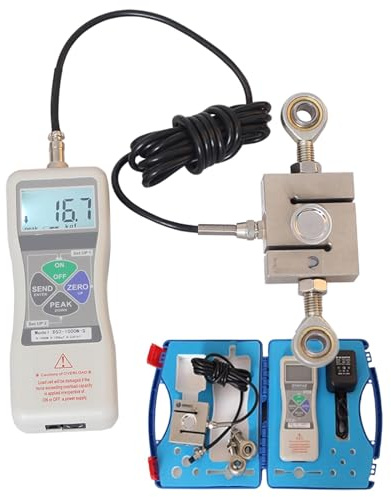 Misuratore di forza digitale 0-50kN, dinamometro push-pull ad alta precisione con LCD retroilluminato per test di tensione e compressione, unità in N, kgf, lbf