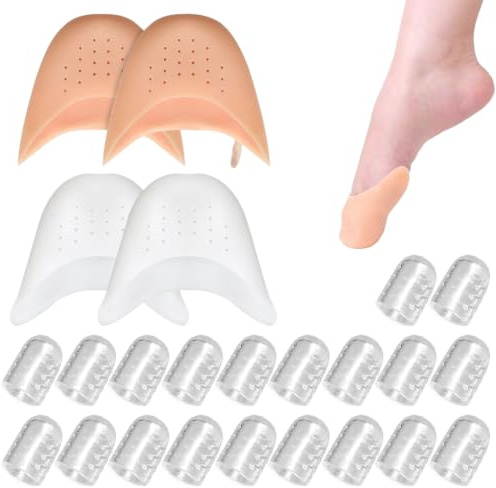 LAPQOS Protectores de dedos del pie,Funda de Gel para Pies de 34pcs Protector de Dedos