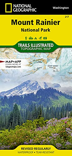 Mount Rainier National Park Map #217 – National Geographic Trails Illustrated | Waterproof & Tear‑Resistant Topographic Hiking & Camping Guide