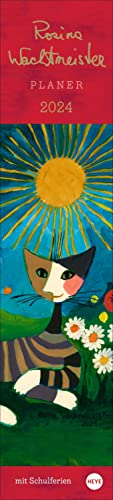Rosina Wachtmeister Langplaner 2024. Dekorativer Kalender für Büro und Zuhause mit viel Platz für Notizen und den bekannten Katzenmotiven. Praktischer Wand-Terminplaner 2024.