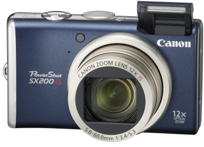 Canon PowerShot SX200 IS - Digital camera - compact - 12.1 Mpix - optical zoom: 12 x - supported memory: MMC, SD, SDHC, MMCplus - blue