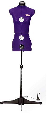 Prym 611754 Prymadonna XS Schneiderbüste verstellbar – Größe XS (Brust 76–91, Taille 56–71, Hüfte 79–94 cm), 8-teilig, höhenverstellbar, grau – mit Rockabrunder & Nadelkissen