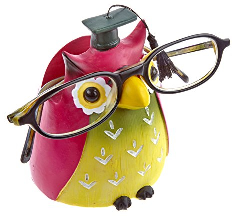 By-Bers Brillenhalter Zoo Eule Löwe Tiger Nashorn Panther Nilpferd handbemalt, lustig, für Kinder und Junggebliebene, EIN schönes Designstück aus Polyresin (Brillenhalter_Kautz)